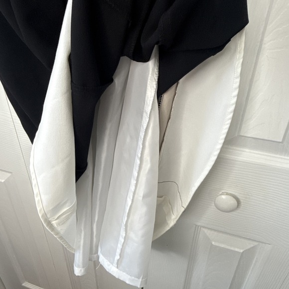 Calvin Klein Dress Womens Size 8 Black White Tan Lined Career Flare Dressy - Picture 7 of 8